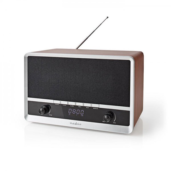 NEDIS RDFM5200BN Επιτραπέζιο ηχείο Bluetooth, με ψηφιακό ραδιόφωνο FM και ενσωματωμένη μπαταρία, σε ρετρό design